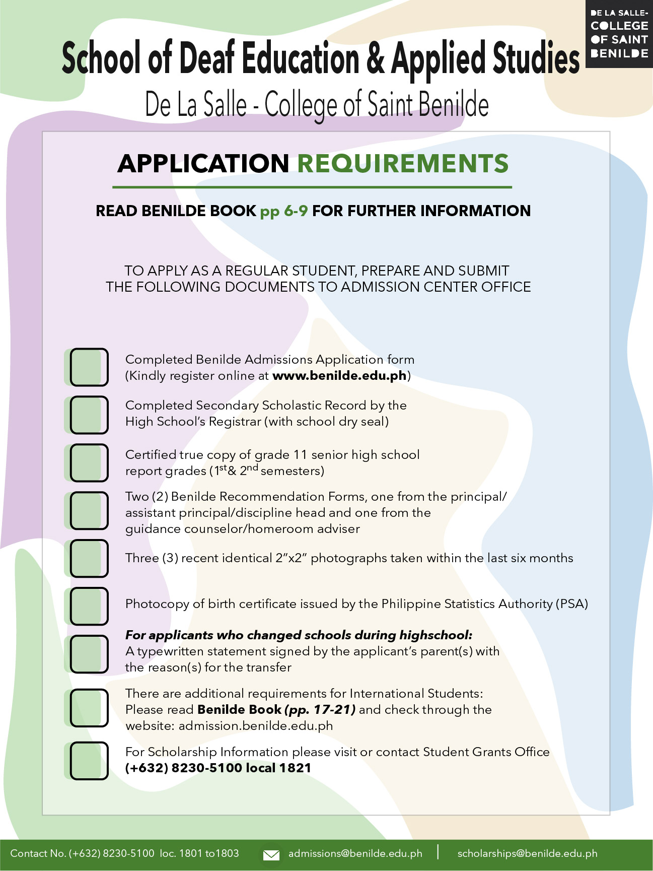 APPLICATION REQUIREMENT